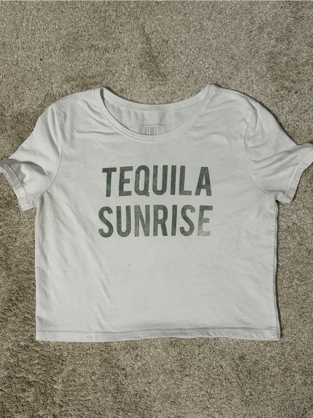 Rebel Saints by Affliction TEQUILA SUNRISE White Graphic Crop Tee